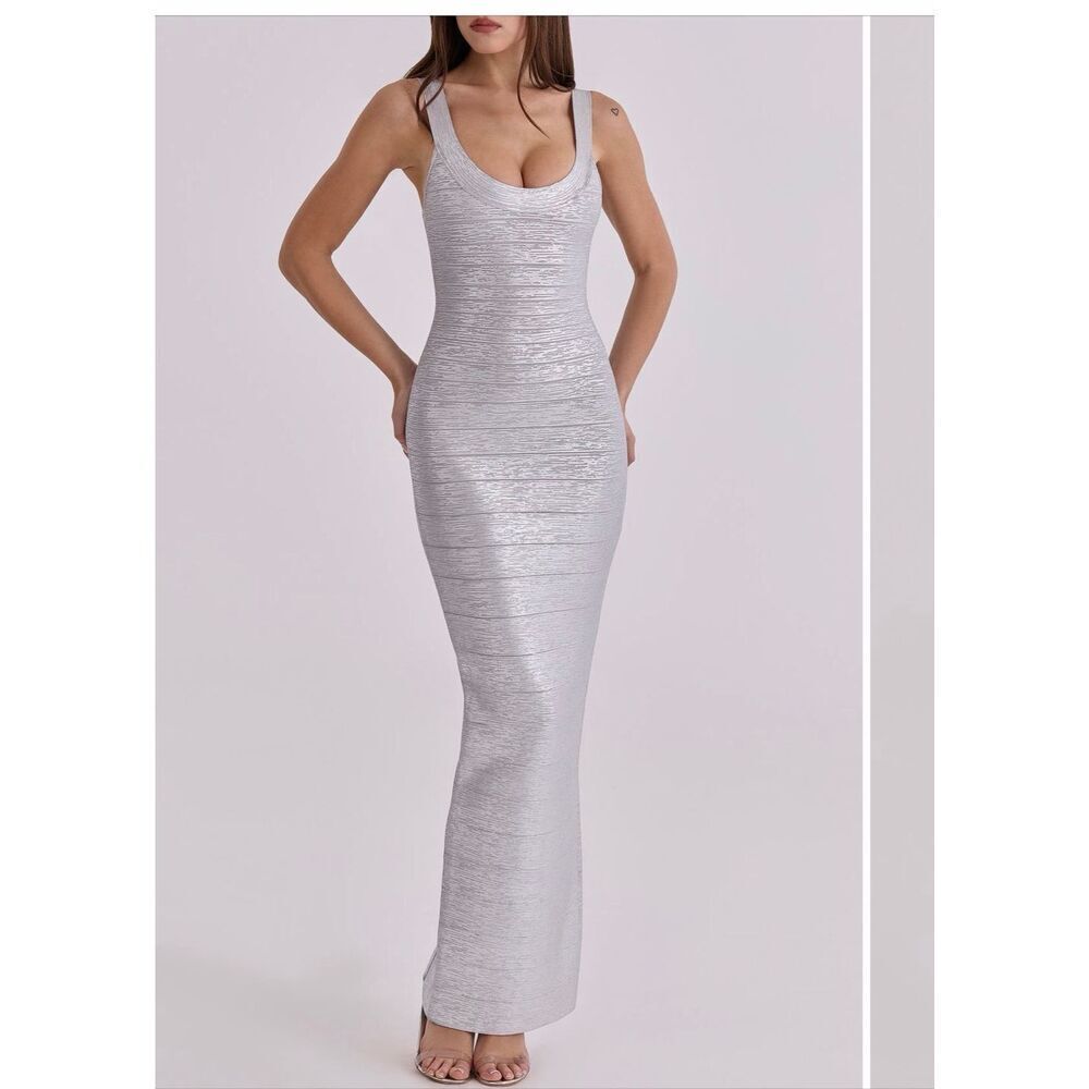 House of CB- the OG bandage dress- silver- XL